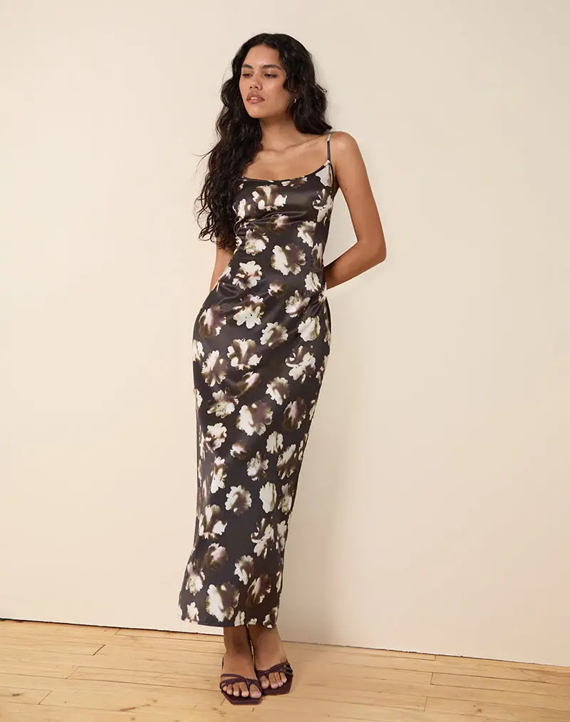 Kafka Maxi Dress In Brown Floral Print 1