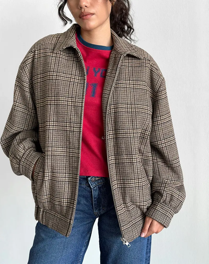 Kassira Jacket In Tonal Brown Check 1