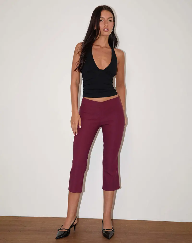 Kila Capri Trousers In Tailoring Burgundy 1