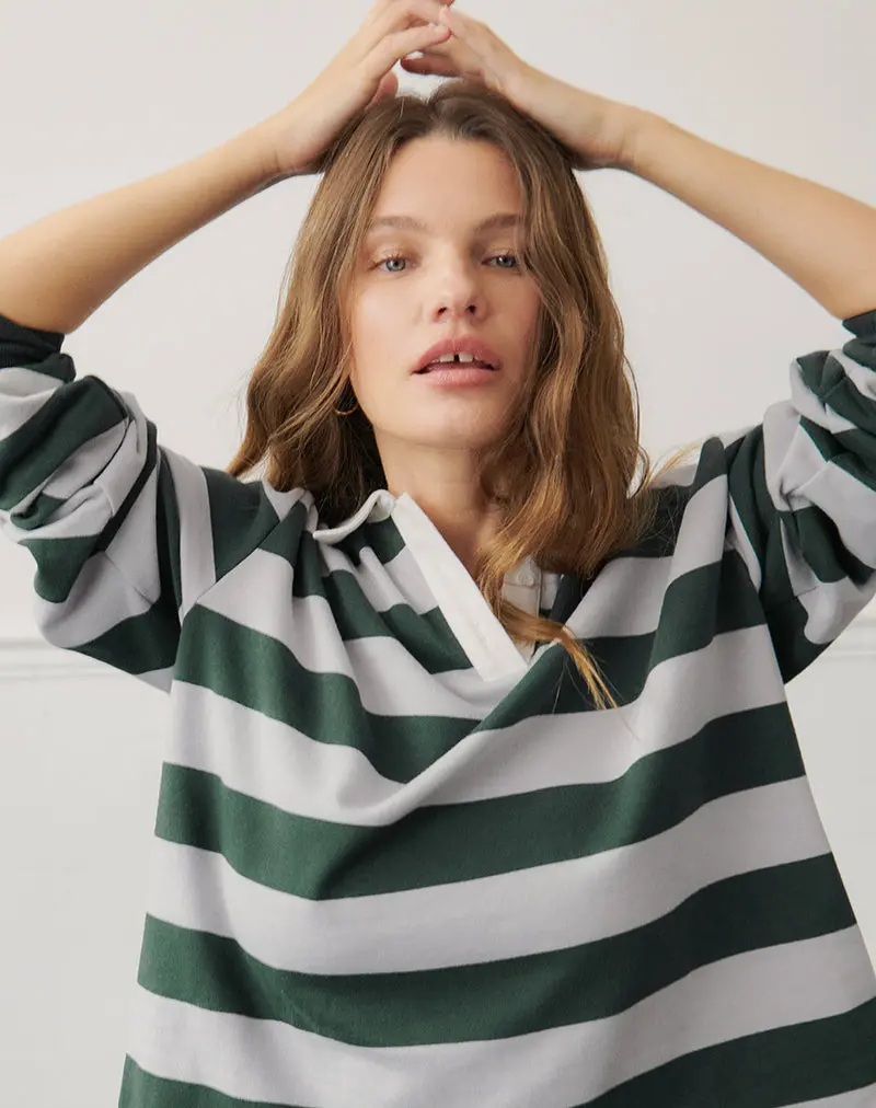 Kumara Rugby Shirt In Green, Khaki And White 1