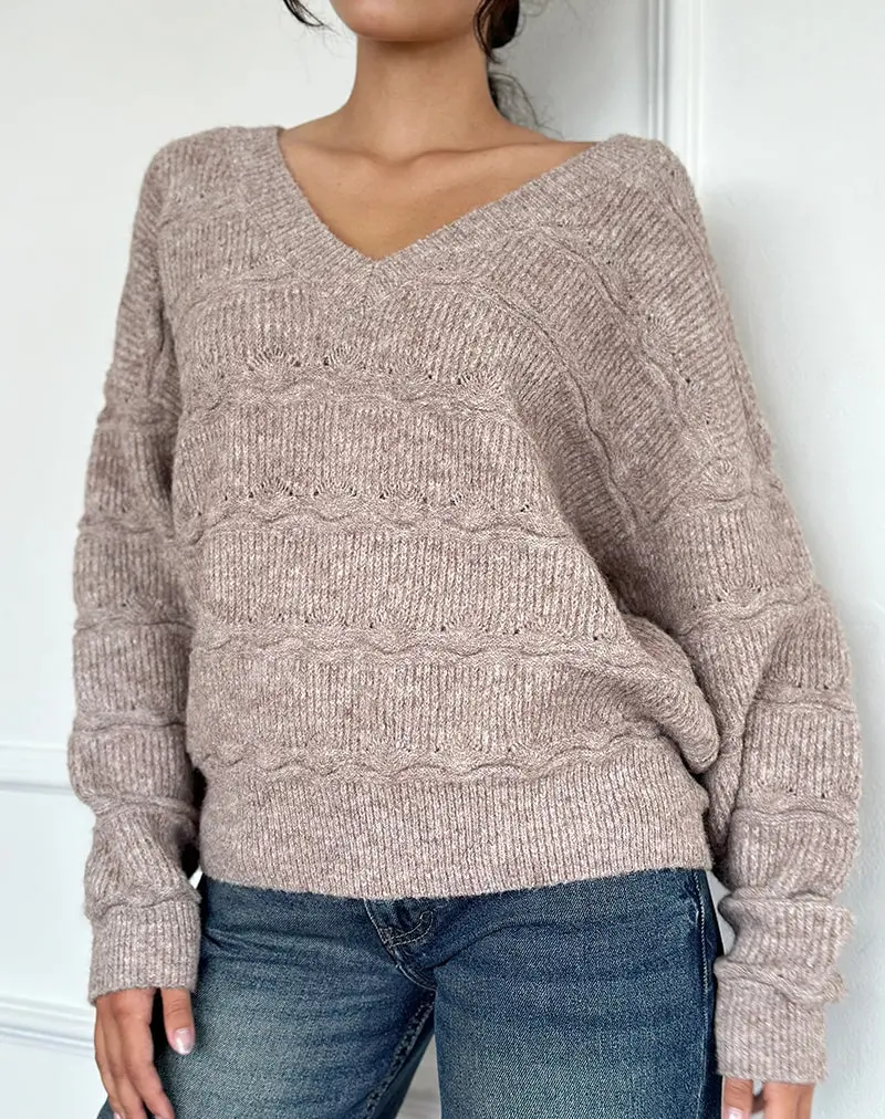 Loka Oversized Jumper In Almond 1