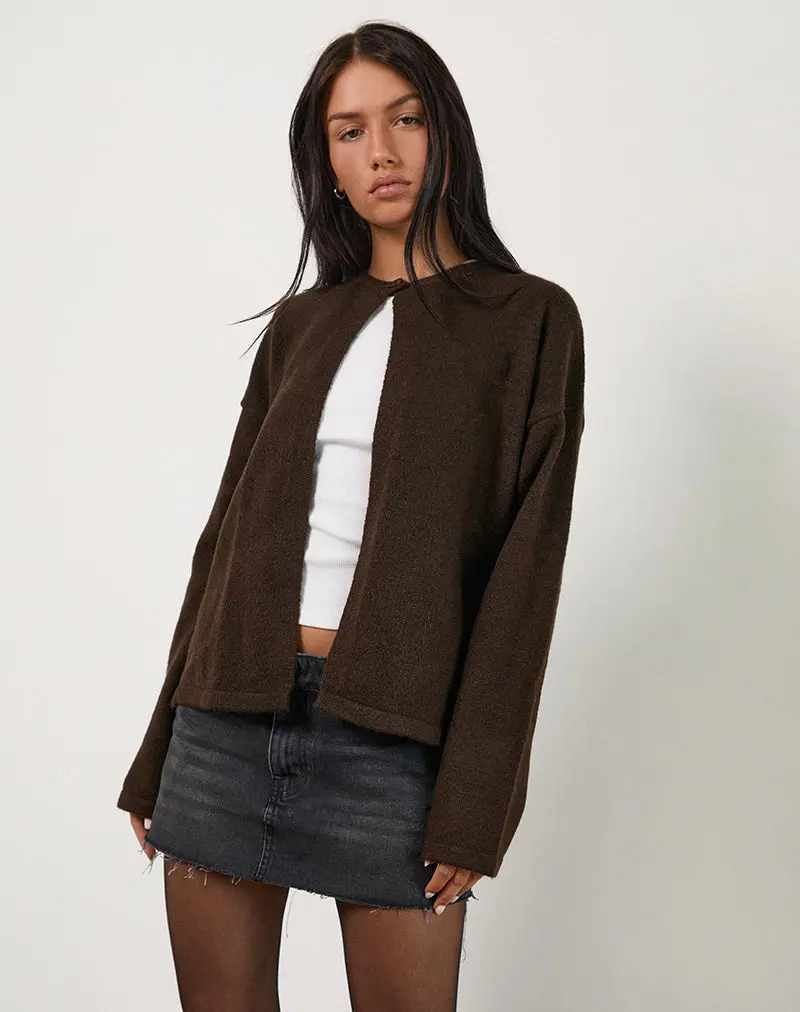 Maureen Cardigan In Chocolate Brown 1