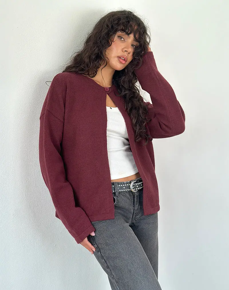 Maureen Cardigan In Wine 1