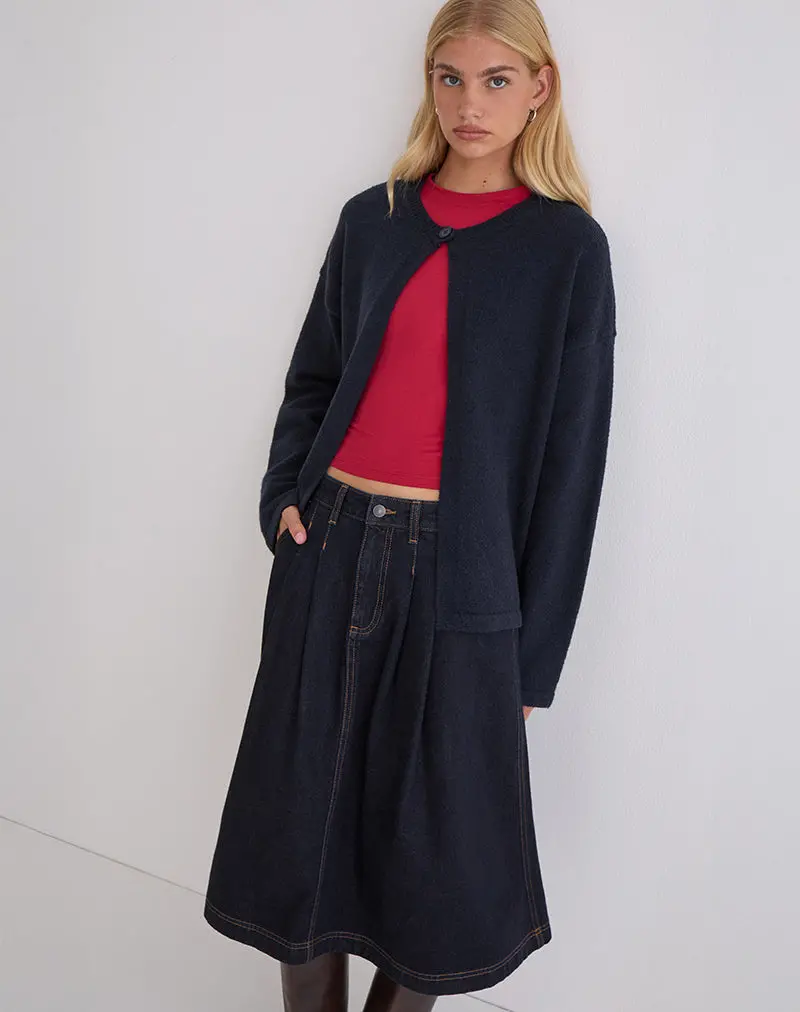 Maureen Cardigan In Dark Navy 1