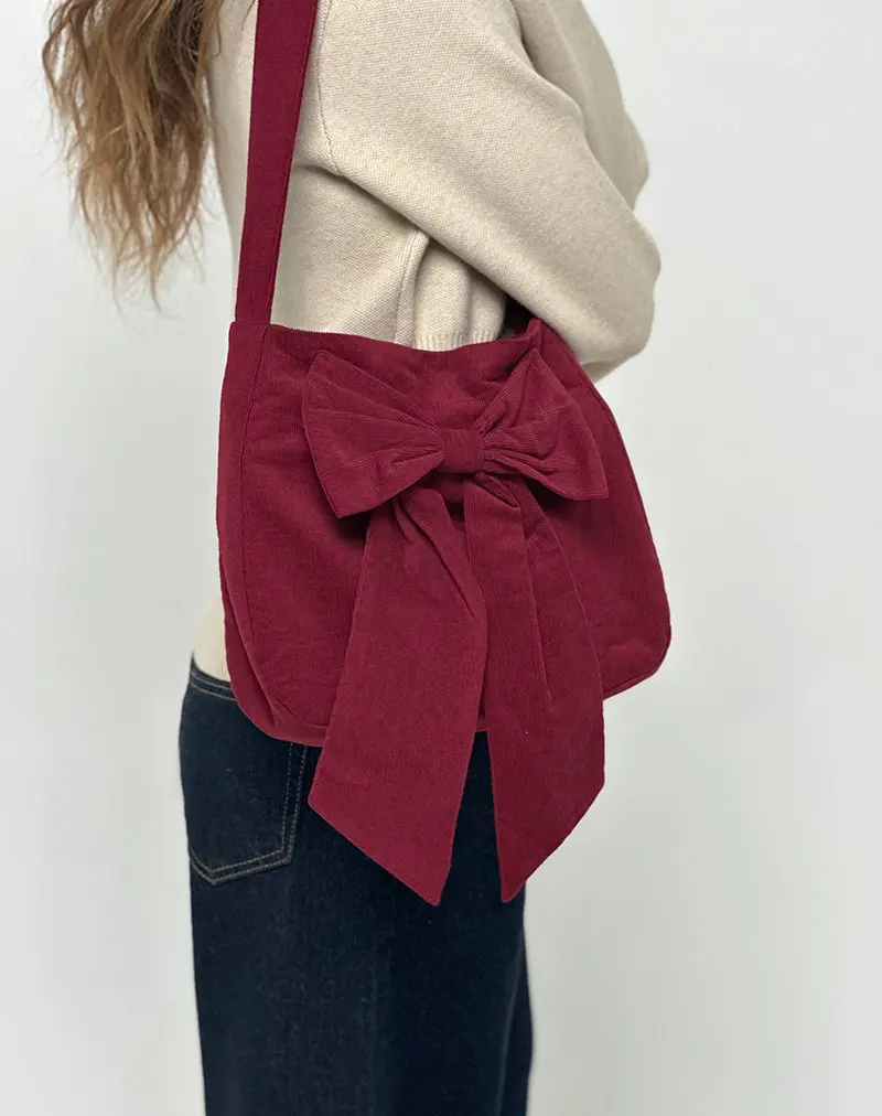 Nagi Bag In Babycord Maroon 1
