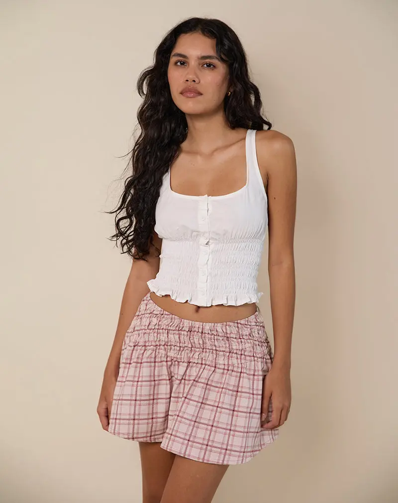Nelesi Mini Skirt In Basic Tartan Pink 1