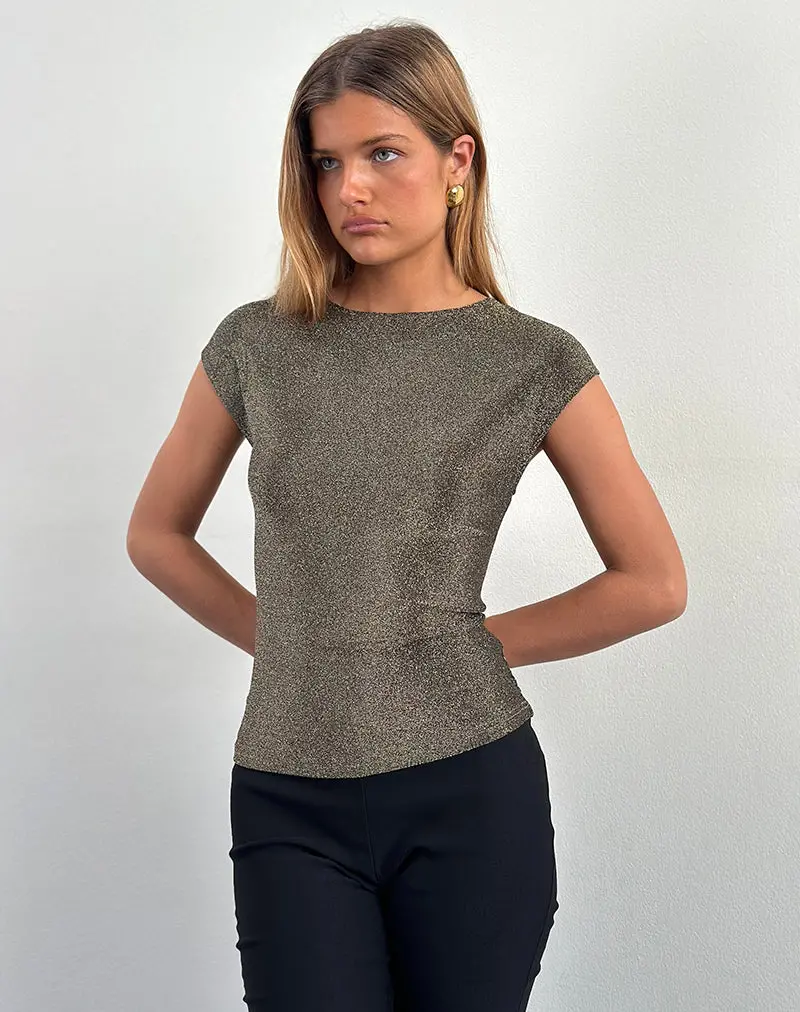Nova Top In Lurex Gold 1