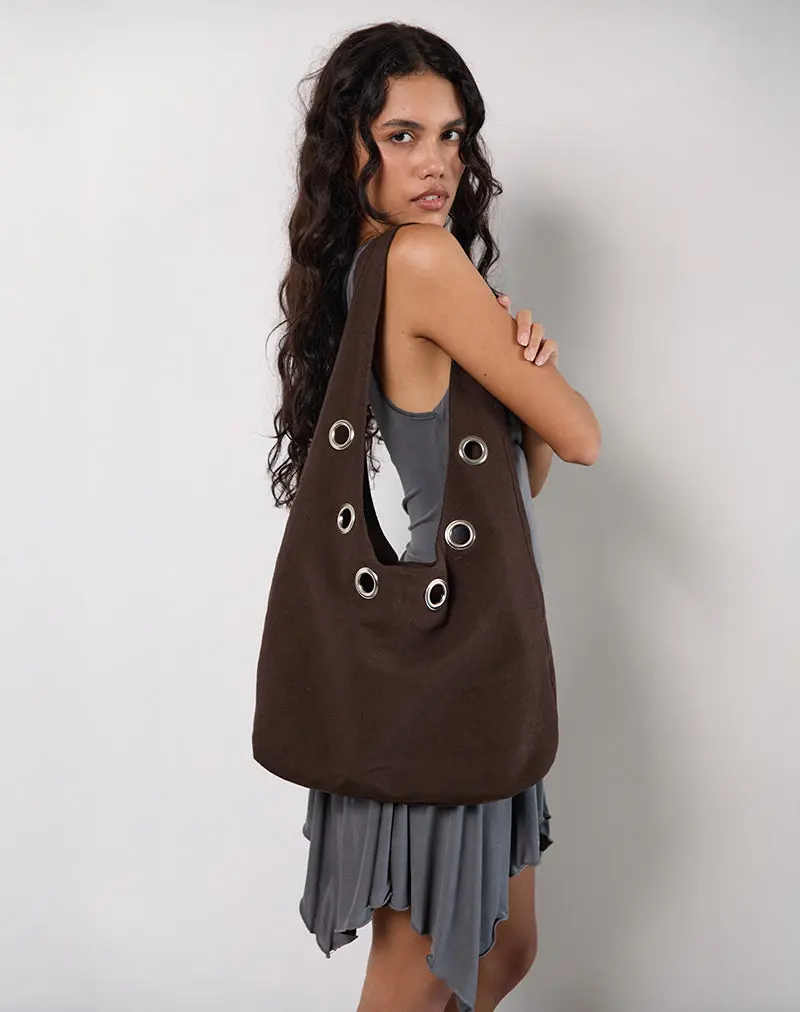 Oru Shoulder Bag In Brown With Eyelets 1