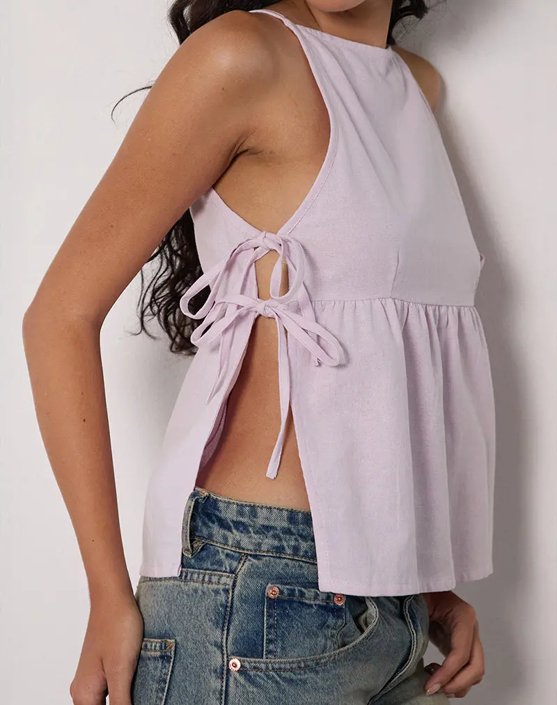 Palsi Tie Side Top In Light Lilac 1