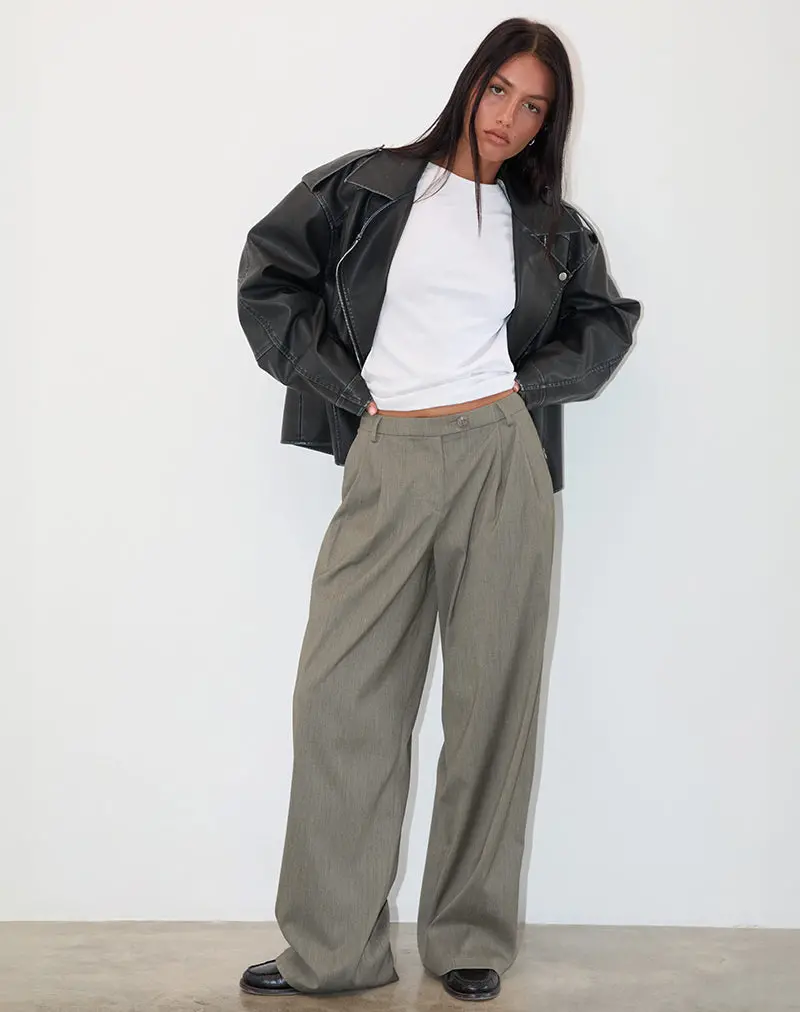 Sakira Tailored Trouser In Khaki Grey 1
