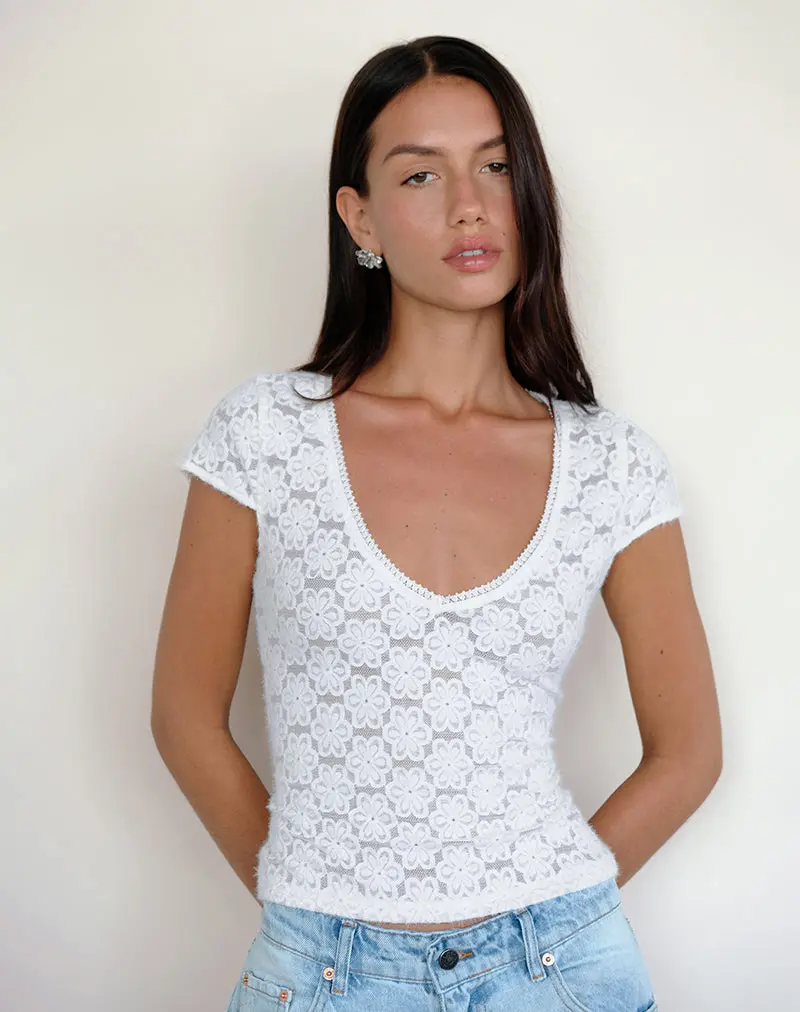 Sanjana Top In Lace Ivory 1