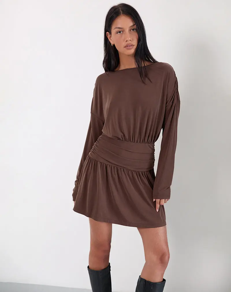 Sanuli Mini Dress In Bitter Chocolate 1