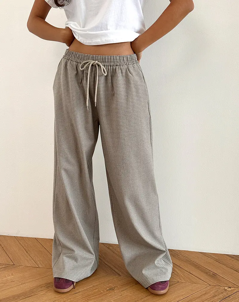 Sasari Oversized Trouser In Check Grey 1