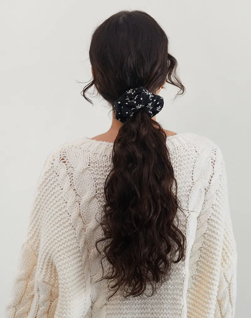 Scrunchie In Floral Land Black 1