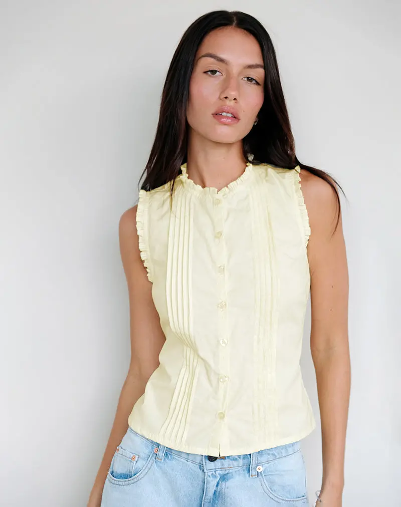 Yara Blouse In Poplin Lemon 1
