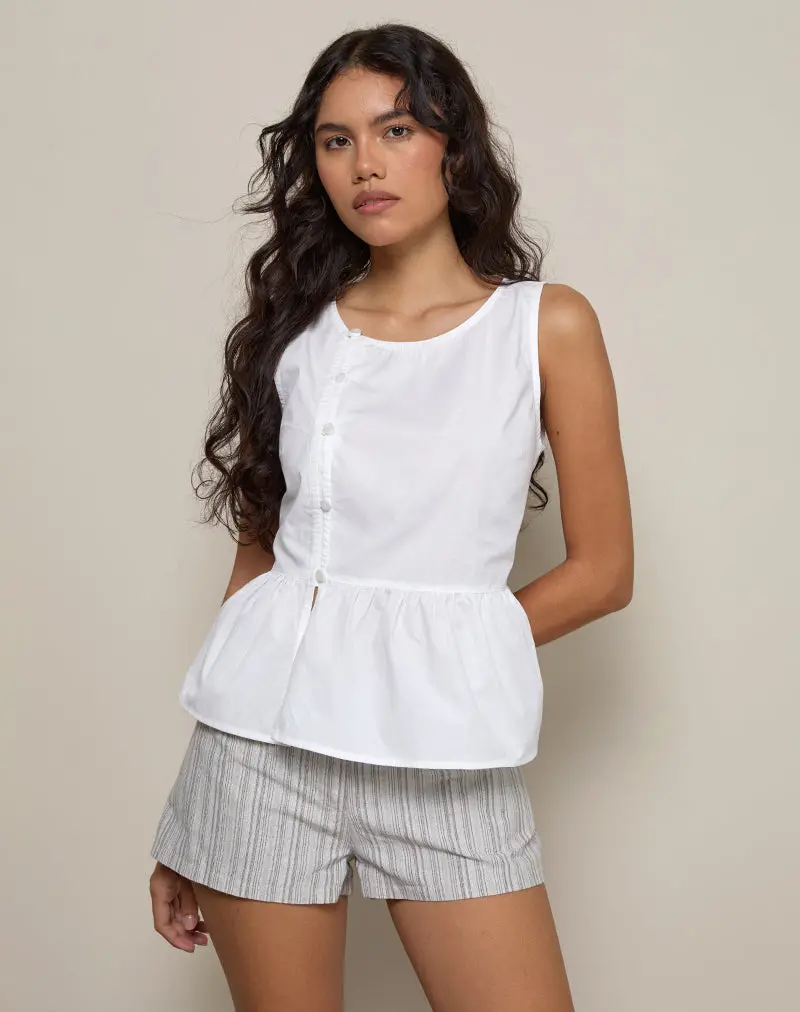 Yoko Wrap Blouse In Poplin White 1
